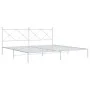 Bettgestell aus Metall mit weißem Kopfteil 193x203 cm von vidaXL, Betten und Lattenroste - Ref: Foro24-376557, Preis: 122,46 ...