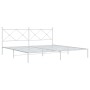Estructura de cama de metal con cabecero blanco 193x203 cm de vidaXL, Camas y somieres - Ref: Foro24-376557, Precio: 124,35 €