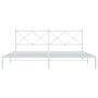 Estructura de cama de metal con cabecero blanco 193x203 cm de vidaXL, Camas y somieres - Ref: Foro24-376557, Precio: 124,35 €