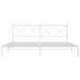 Metal bed frame with white headboard 193x203 cm by vidaXL, Beds and slatted bases - Ref: Foro24-376557, Price: 122,46 €, Disc...