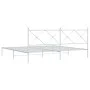 Bettgestell aus Metall mit weißem Kopfteil 193x203 cm von vidaXL, Betten und Lattenroste - Ref: Foro24-376557, Preis: 122,46 ...