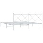 Estructura de cama de metal con cabecero blanco 193x203 cm de vidaXL, Camas y somieres - Ref: Foro24-376557, Precio: 124,35 €