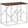 Console table stainless steel solid wood silver by vidaXL, Side tables - Ref: Foro24-349989, Price: 92,63 €, Discount: %