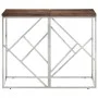 Console table stainless steel solid wood silver by vidaXL, Side tables - Ref: Foro24-349989, Price: 92,63 €, Discount: %