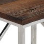 Mesa consola acero inoxidable madera maciza traviesa plateado