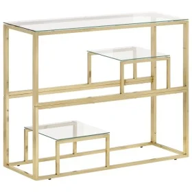 Mesa consola acero inoxidable dorado y vidrio templado by vidaXL, Side tables - Ref: Foro24-350010, Price: 149,65 €, Discount: %