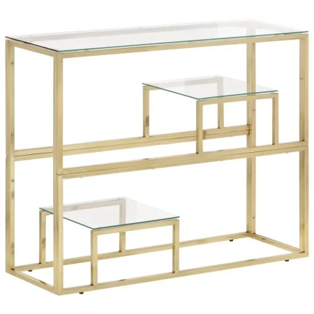 Mesa consola acero inoxidable dorado y vidrio templado by vidaXL, Side tables - Ref: Foro24-350010, Price: 149,65 €, Discount: %