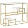 Mesa consola acero inoxidable dorado y vidrio templado by vidaXL, Side tables - Ref: Foro24-350010, Price: 149,65 €, Discount: %