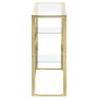 Goldene Edelstahl-Konsolentisch mit gehärtetem Glasplatte. von vidaXL, Seitentische - Ref: Foro24-350010, Preis: 151,69 €, Ra...