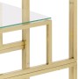 Goldene Edelstahl-Konsolentisch mit gehärtetem Glasplatte. von vidaXL, Seitentische - Ref: Foro24-350010, Preis: 151,69 €, Ra...