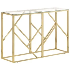 Mesa consola acero inoxidable dorado y vidrio templado de vidaXL, Mesas auxiliares - Ref: Foro24-349994, Precio: 152,64 €, De...