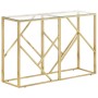Golden stainless steel and tempered glass console table by vidaXL, Side tables - Ref: Foro24-349994, Price: 155,05 €, Discoun...