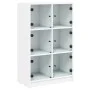 Aparador alto con puertas madera ingeniería blanco 68x37x109 cm de vidaXL, Aparadores - Ref: Foro24-3295850, Precio: 115,17 €...