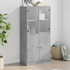 Tall sideboard with concrete gray wood doors 68x37x142 cm by vidaXL, Sideboards - Ref: Foro24-3295867, Price: 145,81 €, Disco...