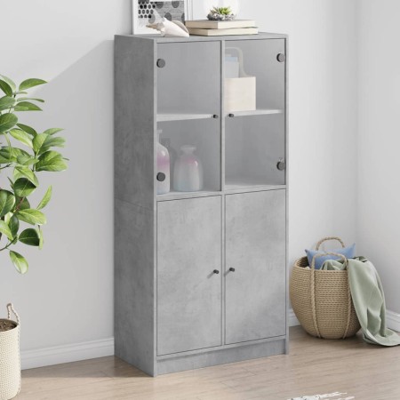 Aparador alto con puertas madera gris hormigón 68x37x142 cm de vidaXL, Aparadores - Ref: Foro24-3295867, Precio: 148,52 €, De...