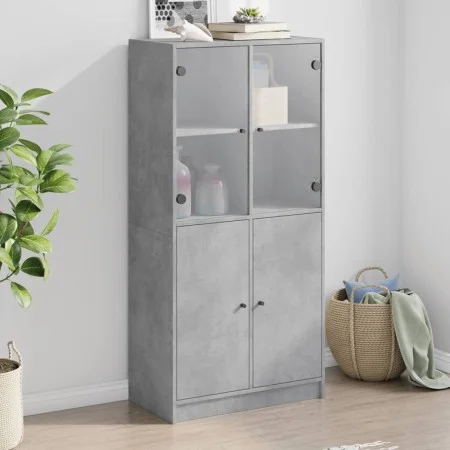 Tall sideboard with concrete gray wood doors 68x37x142 cm by vidaXL, Sideboards - Ref: Foro24-3295867, Price: 145,81 €, Disco...