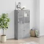 Aparador alto con puertas madera gris hormigón 68x37x142 cm de vidaXL, Aparadores - Ref: Foro24-3295867, Precio: 145,78 €, De...