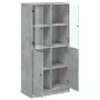 Aparador alto con puertas madera gris hormigón 68x37x142 cm de vidaXL, Aparadores - Ref: Foro24-3295867, Precio: 145,78 €, De...