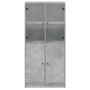 Aparador alto con puertas madera gris hormigón 68x37x142 cm