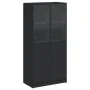 Tall sideboard with black engineered wood doors 68x37x142 cm by vidaXL, Sideboards - Ref: Foro24-3295865, Price: 128,73 €, Di...