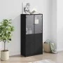 Tall sideboard with black engineered wood doors 68x37x142 cm by vidaXL, Sideboards - Ref: Foro24-3295865, Price: 128,73 €, Di...