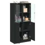 Aparador alto con puertas madera ingeniería negro 68x37x142 cm de vidaXL, Aparadores - Ref: Foro24-3295865, Precio: 128,70 €,...