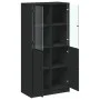 Tall sideboard with black engineered wood doors 68x37x142 cm by vidaXL, Sideboards - Ref: Foro24-3295865, Price: 128,73 €, Di...