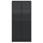Aparador alto con puertas madera ingeniería negro 68x37x142 cm