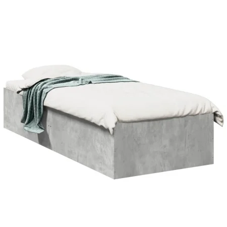 Concrete gray engineered wood bed frame 75x190 cm by vidaXL, Beds and slatted bases - Ref: Foro24-841989, Price: 76,48 €, Dis...