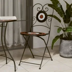 Sillas de bistró plegables 2 uds cerámica terracota y blanco by vidaXL, Garden chairs - Ref: Foro24-4003406, Price: 129,57 €,...