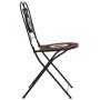 Sillas de bistró plegables 2 uds cerámica terracota y blanco de vidaXL, Sillas de jardín - Ref: Foro24-4003406, Precio: 131,07 €