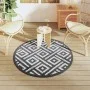 Schwarz-weißer PP-Außenteppich Ø120 cm von vidaXL, Outdoor-Protektoren - Ref: Foro24-368578, Preis: 22,52 €, Rabatt: %
