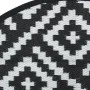Black and white PP outdoor rug Ø120 cm by vidaXL, Outdoor protectors - Ref: Foro24-368578, Price: 22,52 €, Discount: %