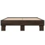 Bettgestell aus Holzwerkstoff, Eiche, braunes Metall, 140 x 200 cm von vidaXL, Betten und Lattenroste - Ref: Foro24-845861, P...