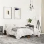Engineered wood bed frame metal smoked oak 120x190cm by vidaXL, Beds and slatted bases - Ref: Foro24-845889, Price: 77,77 €, ...