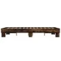 Engineered wood bed frame metal smoked oak 120x190cm by vidaXL, Beds and slatted bases - Ref: Foro24-845889, Price: 77,77 €, ...