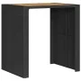 Hoher Gartentisch mit Oberfläche aus schwarzem PE-Rattan und Holz, 105x80x110 cm. von vidaXL, Gartentische - Ref: Foro24-3686...