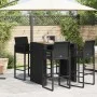 Hoher Gartentisch mit Oberfläche aus schwarzem PE-Rattan und Holz, 105x80x110 cm. von vidaXL, Gartentische - Ref: Foro24-3686...