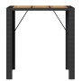 Mesa alta jardín superficie madera ratán PE negro 105x80x110 cm by vidaXL, Garden tables - Ref: Foro24-368696, Price: 196,40 ...