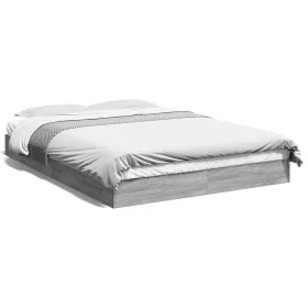 Sonoma gray engineered wood bed frame 120x200 cm by vidaXL, Beds and slatted bases - Ref: Foro24-842033, Price: 80,97 €, Disc...