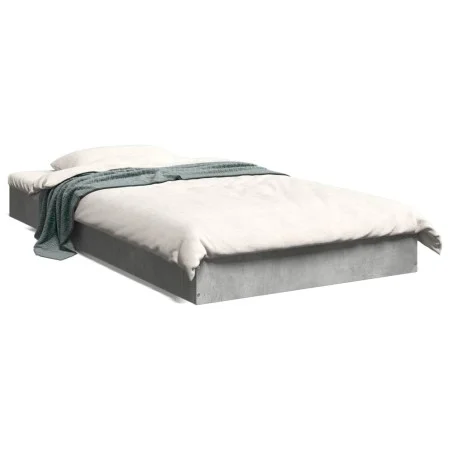 Concrete gray engineered wood bed frame 100x200cm by vidaXL, Beds and slatted bases - Ref: Foro24-842059, Price: 62,59 €, Dis...