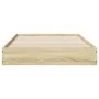 Estructura de cama madera de ingeniería roble Sonoma 90x200 cm de vidaXL, Camas y somieres - Ref: Foro24-842065, Precio: 66,7...