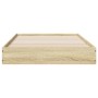 Sonoma oak engineered wood bed frame 90x200 cm by vidaXL, Beds and slatted bases - Ref: Foro24-842065, Price: 69,83 €, Discou...