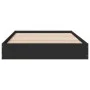 Black engineered wood bed frame 75x190 cm by vidaXL, Beds and slatted bases - Ref: Foro24-842078, Price: 59,53 €, Discount: %