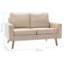 2 seater cream fabric sofa by vidaXL, Sofas - Ref: Foro24-288706, Price: 283,21 €, Discount: %