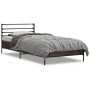 Estructura cama madera ingeniería metal marrón roble 100x200 cm de vidaXL, Camas y somieres - Ref: Foro24-845591, Precio: 80,...