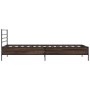 Estructura cama madera ingeniería metal marrón roble 100x200 cm de vidaXL, Camas y somieres - Ref: Foro24-845591, Precio: 80,...