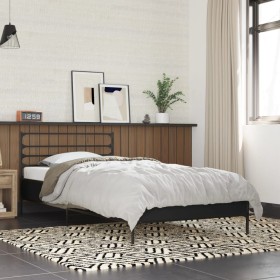 Engineered wood and black metal bed frame 100x200 cm by vidaXL, Beds and slatted bases - Ref: Foro24-845587, Price: 101,06 €,...