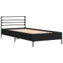 Estructura de cama madera ingeniería y metal negro 100x200 cm de vidaXL, Camas y somieres - Ref: Foro24-845587, Precio: 101,0...