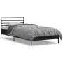 Bettgestell aus Holzwerkstoff und schwarzem Metall, 100 x 200 cm von vidaXL, Betten und Lattenroste - Ref: Foro24-845587, Pre...